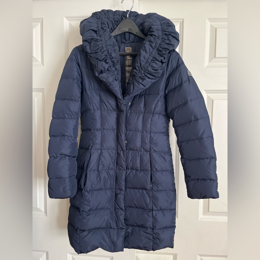 ADD Pillow Collar  Down Puffer Coat Jacket Women's US 2 Navy